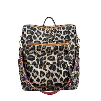 Детска модна раница Kids Rainbow Leopard печат малка раница пътуване училище чанти за тийнейджърка чанта