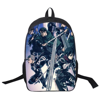 Атака срещу Титан Аниме пътни чанти Корейски стил училище чанти High Street Sutdent колеж раница случайни мода раменете чанти