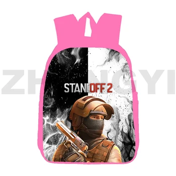 Pink 3D Standoff 2 раница за тийнейджъри момичета 12/16 инчови училищни чанти деца аниме камуфлаж армия игра bookbag пътуване чанта