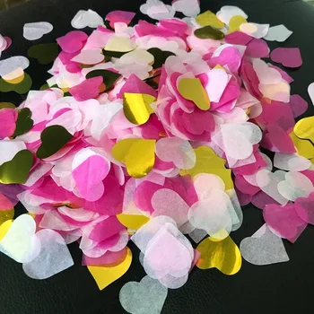 2 Опаковка от цветни любовни конфети с прасковено сърце Ден на Свети Валентин Сватбено тържество Ръчно хвърляне на венчелистчета Wave 15g в опаковка