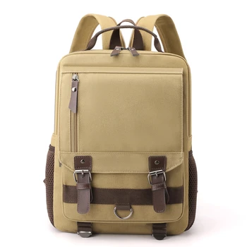 Многофункционална мъжка раница лаптоп раница чанти момчета платно ученическа чанта пътуване мъжки пътуване рамо чанта, A4 може да се зареди