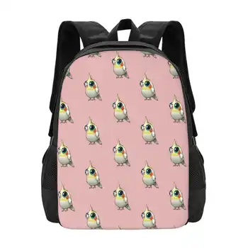 Сладък дебел кокатиел училищни чанти за тийнейджърки лаптоп пътни чанти мазнини сладък птица кръг големи очи Cockatiel