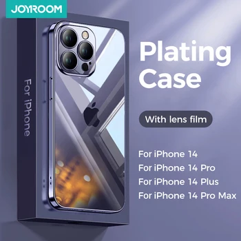 Joyroom обшивка случай за iPhone 14 13 12 ProMax пълен обектив покритие защита против падане мек TPU ясно случай за iPhone 14 Pro случай