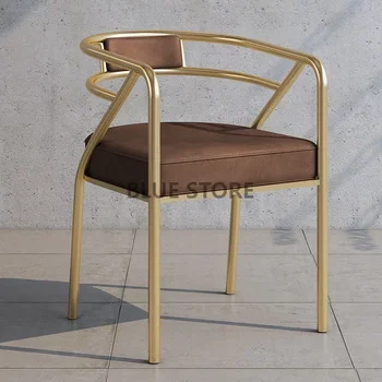 Вътрешен метален стол за хранене Възглавница Кухня Удобна спалня Градински столове Дизайнер Всекидневна Sillas De Comedor Мебели