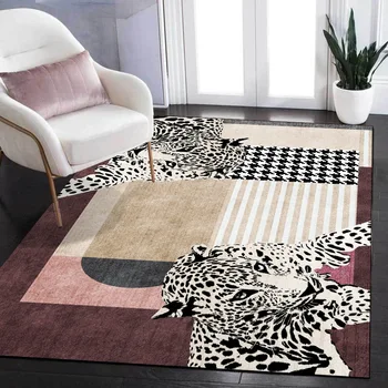 Модерен прост стил килим геометрични леопард шевове отпечатани спалня нощно шкафче килими кухня коридор нехлъзгащ етаж врата мат