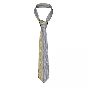 Персонализирана Boho Chic модерна зигзаг вратовръзка мъжки официални копринени геометрични многоцветни вратовръзки за сватба