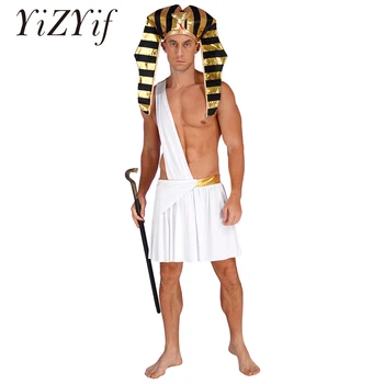 Man Древен Египет Фараон костюм Древногръцки Бог Гладиатор Ролева игра Екипировки Хелоуин парти Фантазия Облечи