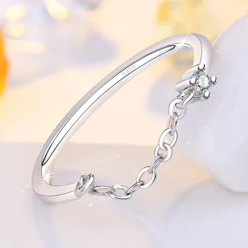 Промоция на едро 925 стерлинги сребро кубичен цирконий верига отворени пръстени за жени момиче женски