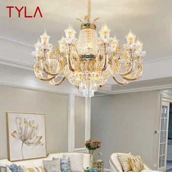 TYLA Европейски висящ полилей Луксозен кристал LED висулка лампа модерен за дома Living трапезария спалня декор