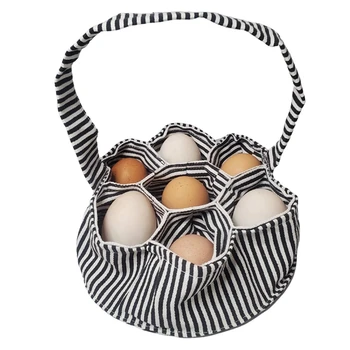 Кошница за пилешки яйца за събиране на яйца - 1PCS кошница за събиране на яйца със 7 торбички за пилешки, патешки и пъдпъдъчи яйца