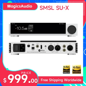 SMSL SU-X Цифров аудио декодер DSD Флагман ES9039MSPROx2 Двоен чип MQA XMOS316 DSD512 Bluetooth Висококачествен 32Bit / 768kHz SUX