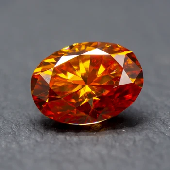 Moissanite камък оранжев цвят овално нарязани синтетична лаборатория създаден топлина диамант бижута пръстени обеци вземане с GRA сертификат