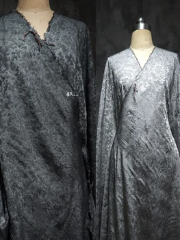 Сив затруднен измит риза рокля Tang костюм дизайнер плат от метър