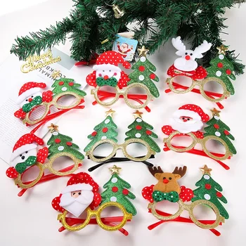 Коледни очила възрастни деца карикатура очила Дядо Коледа снежен човек дърво очила подарък коледна украса