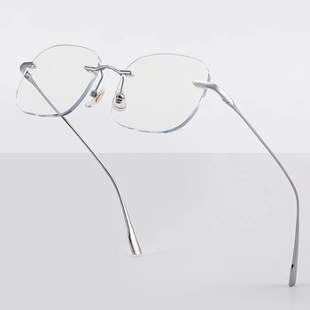 Чист титан персонализирани лещи форми без рамки очила рамка човек оптична рецепта мъже бизнес стил очила 99219