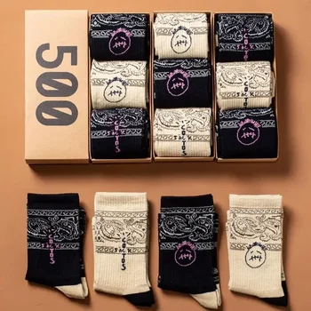 Дишащи памучни спортни чорапи за мъже, пакет от 3 мъжки чорапи за колоездене