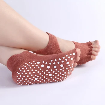Brothock Factory директни дами памук жени професионални неплъзгащи се йога чорапи Бамбукови влакна йога без гръб пет пръста спортни чорапи