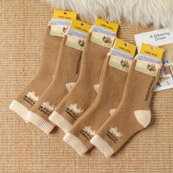 Нов модерен зимен удебелен топъл контур Чорапи за камилска коса Северна камила коса топли чорапи мъжки и дамски чорапи