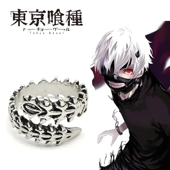 Аниме Toyko Ghoul пръстени Kaneki Ken Cosplay Регулируеми пръстени Хип-хоп стоножка пръст пръстени Хелоуин подпори фенове подарък