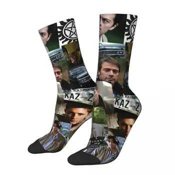 Colorful свръхестествен колаж Castiel спортни чорапи полиестер екипажа чорапи за жени мъже пот абсорбиране