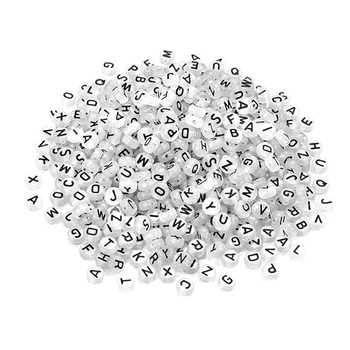 1000Pcs кръгла буква мъниста акрилна азбука мъниста за DIY гривни бижута вземане
