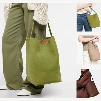  голям капацитет естествена кожа кофа чанта с велур Litchi модел за жени