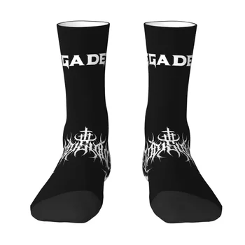 God Is Love Death Metal Print Dress Socks Мъжки дамски топли забавни новости Тежки рок подарък екипаж чорапи