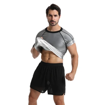 Нов къс ръкав фитнес тениска бягане спорт фитнес мускул бутон яка T риза тренировка случайни върхове облекло