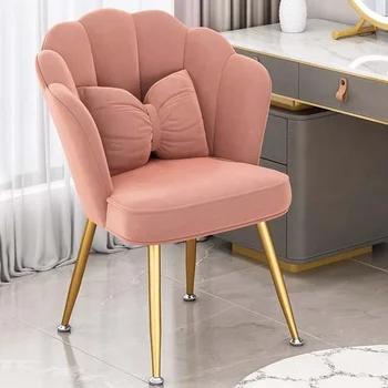 Dinner Lounge Розови столове за хранене Луксозни случайни меки комфортни столове за хранене Чакащи златни крака Шезлонги Salle Manger Мебели