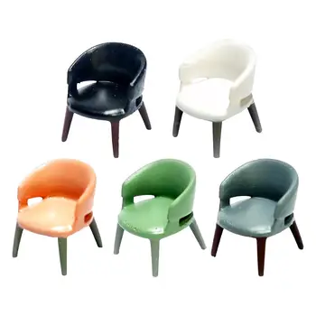 1/87 Малки столове, миниатюрни 1/87 мащаб фотьойл, реалистични смола единични диван столове за фото реквизит DIY сцена орнамент