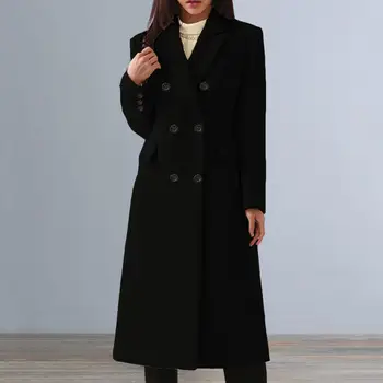 2023 Ново двустранно дамско кашмирено палто Средно дълъг случаен силует Хлабав Хепбърн стил вълнено палто за жени