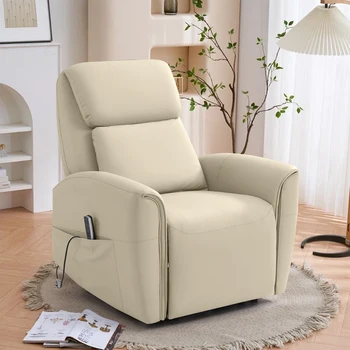 MEROUS Модерен масаж стол с регулируема облегалка изкуствена кожа електрическа функция Recliner четене накланяне домашно кино сядане