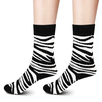 1 чифта- телешки чорапи зебра модел екипаж чорап памук екипажа чорапи за мъже