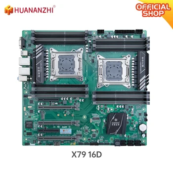 HUANANZHI 16D LGA 2011Дънна платка Intel Dual CPU LGA 2011 REG ECC DDR3 1333 1600 1866MHz SATA3 USB3.0 E-ATX с VGA