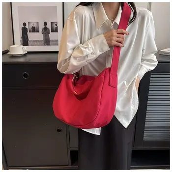 платно дамска чанта пролет нова модерна чанта голям капацитет проста платно рамо чанта женски колеж студент crossbody чанта